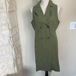 NW0T Olive Green Shirt Dress with pockets